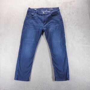 Men's Dark Blue Classic Straight Jeans